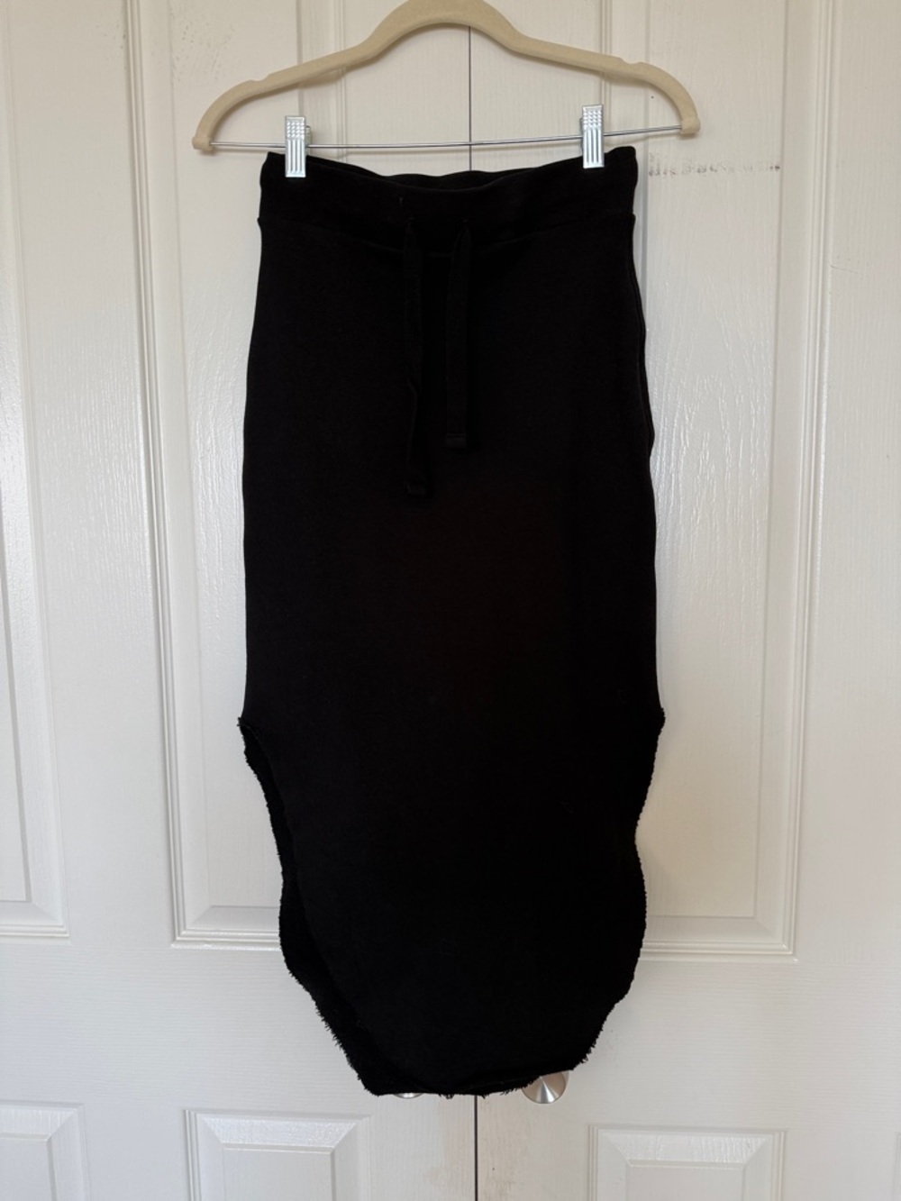 Frank & Eileen Black High-Low Drawstring Midi Skirt